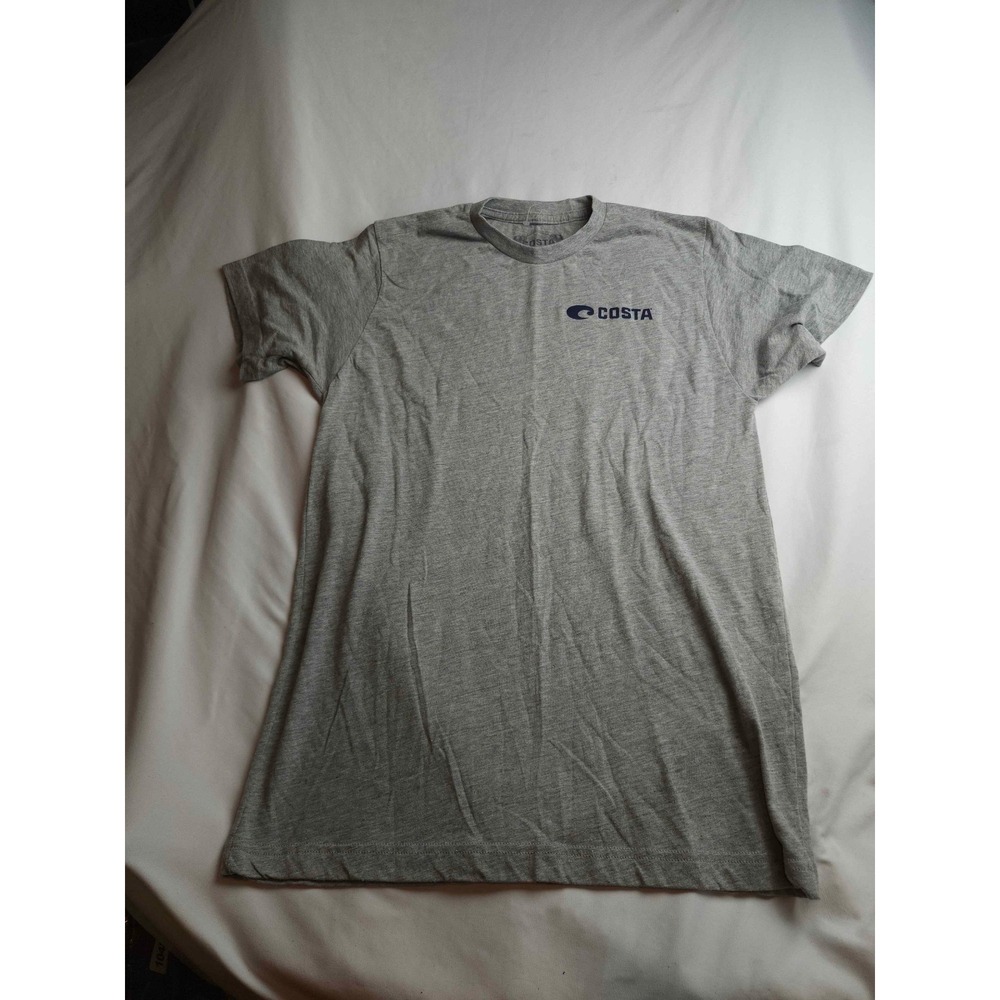 Costa Del Mar Mens Gray Graphic T-Shirt Wave Logo Short Sleeve Size Medium